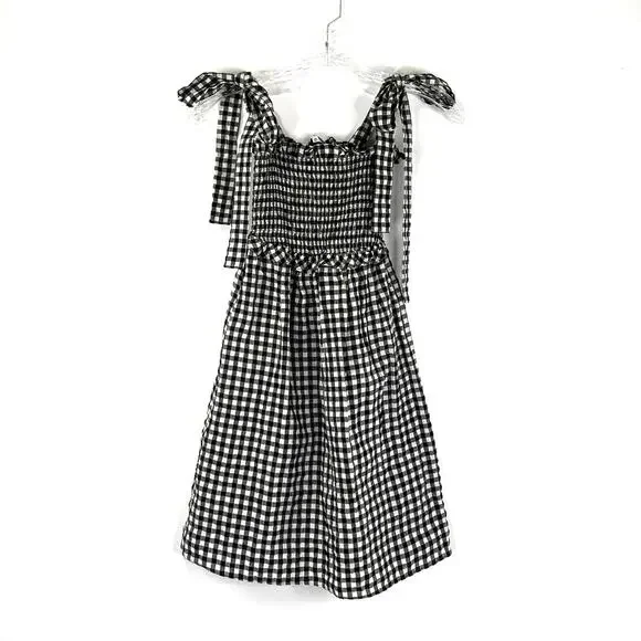 Reformation Dawson Mini Dress Check Smocked Gingham Jamcore - Picture 4 of 11